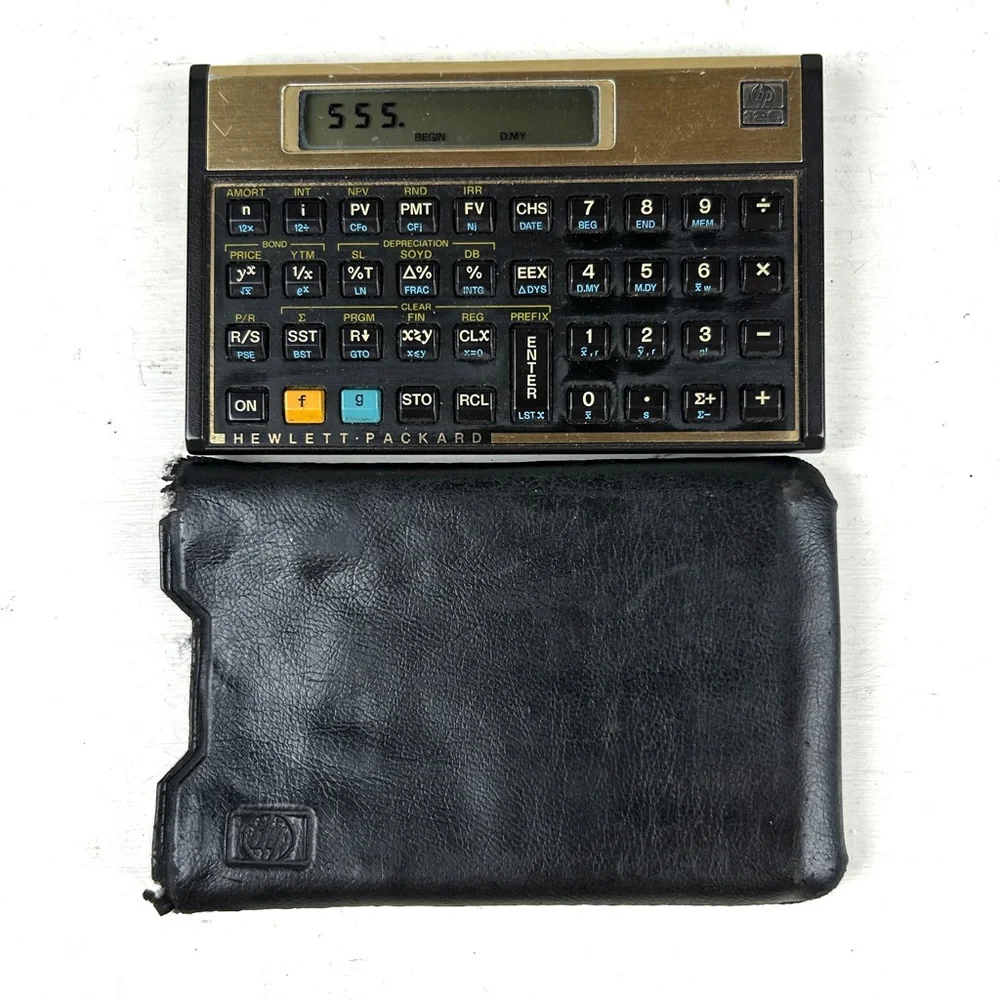 HP Vintage Calculator with Case